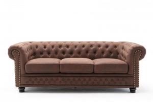 CHESTERFIELD barna mikroszálas kanapé