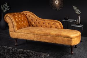 CHESTERFIELD sárga bársony heverő