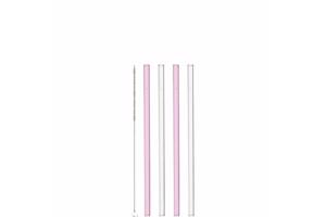 LEONARDO CIAO PINK-CLEAR szívószál szett 4részes 20cm tisztókefével