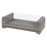 Rattan dohányzóasztal BORNEO LUXURY 122 x 62 cm (szürke)