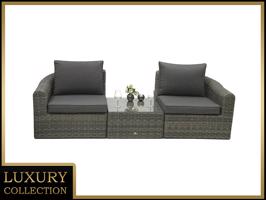 Rattan moduláris készlet BORNEO LUXURY 2-3 fő részére (szürke)