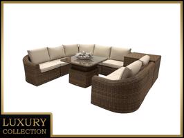 Rattan moduláris készlet BORNEO LUXURY 7 személyes (barna)