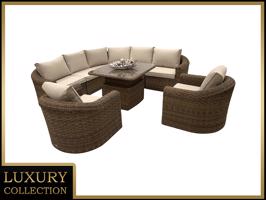 Rattan moduláris szett BORNEO LUXURY 7 személyes (barna)