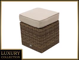 Rattan puff 40 x 40 cm BORNEO LUXURY (barna)