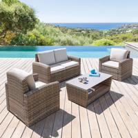 Rattan SANTORINI készlet 4 fő részére (barna)