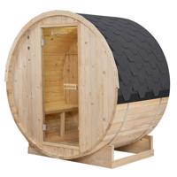 Vonkajšia sudová sauna Spitzbergen M dĺžka 120 cm priemer 180 cm (3,6 kW)